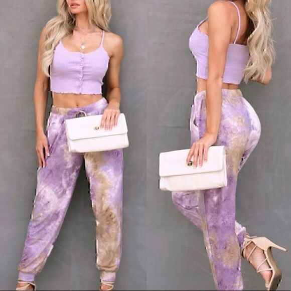 NWT Plus Size Tie Dye High Waist Joggers - Picture 1 of 6